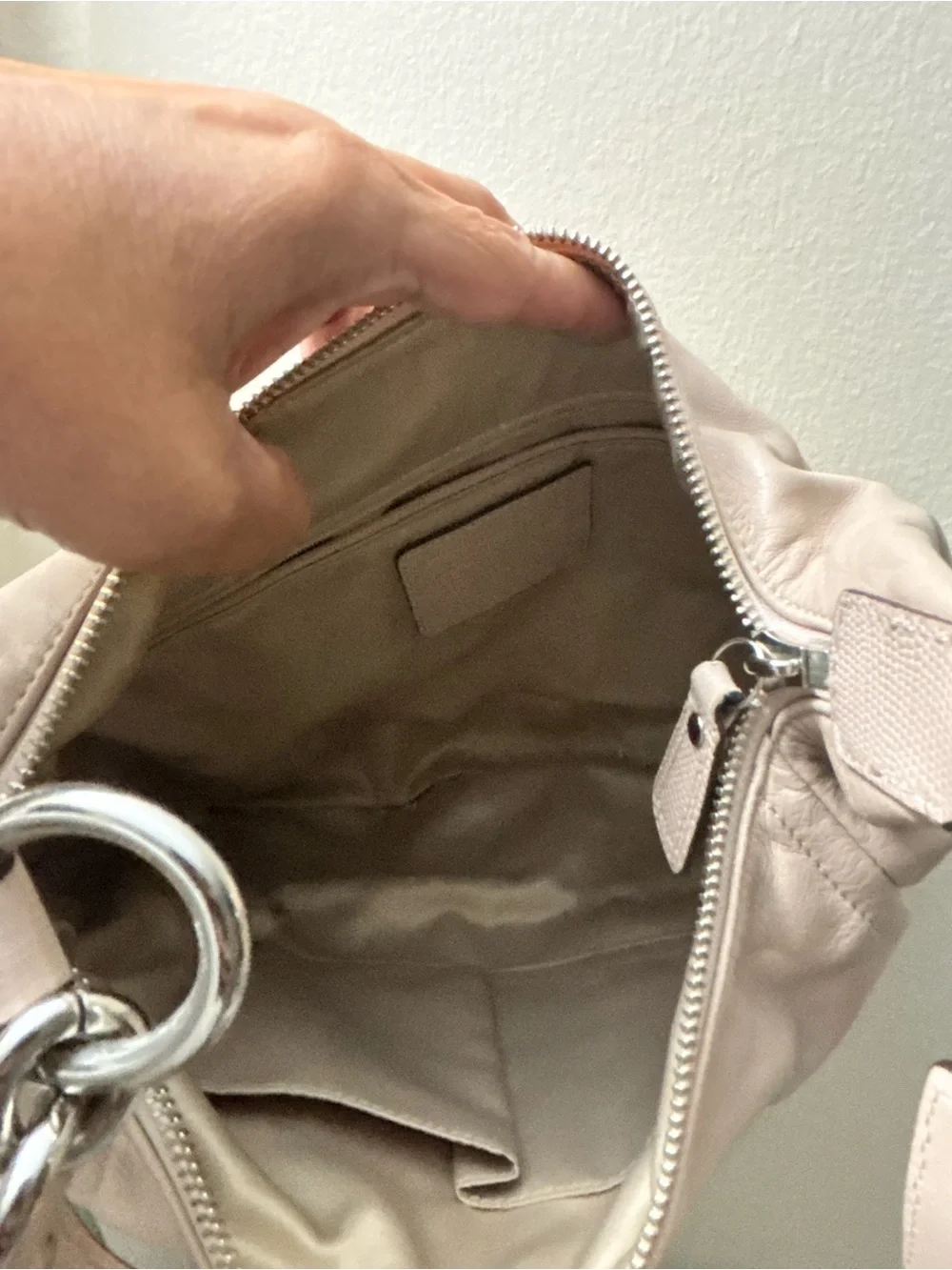 Coach Leather Kristen Hobo Shoulder Bag in Taupe - Women's Everyday Hobo